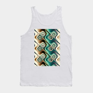 Turquoise and cream decorative design Tank Top